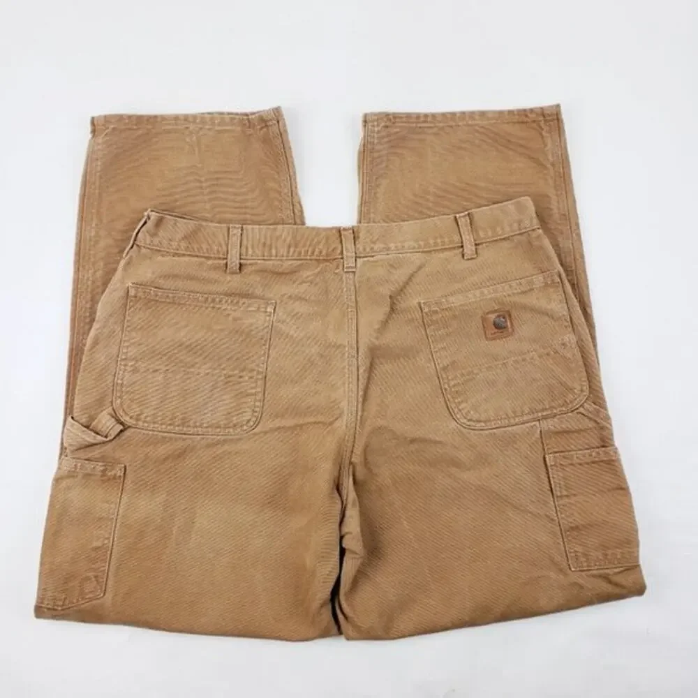 Carhartt B11 Washed Duck Work Dungaree Jeans Carpenter Style Brown Size 50 x 32 - Picture 8 of 8